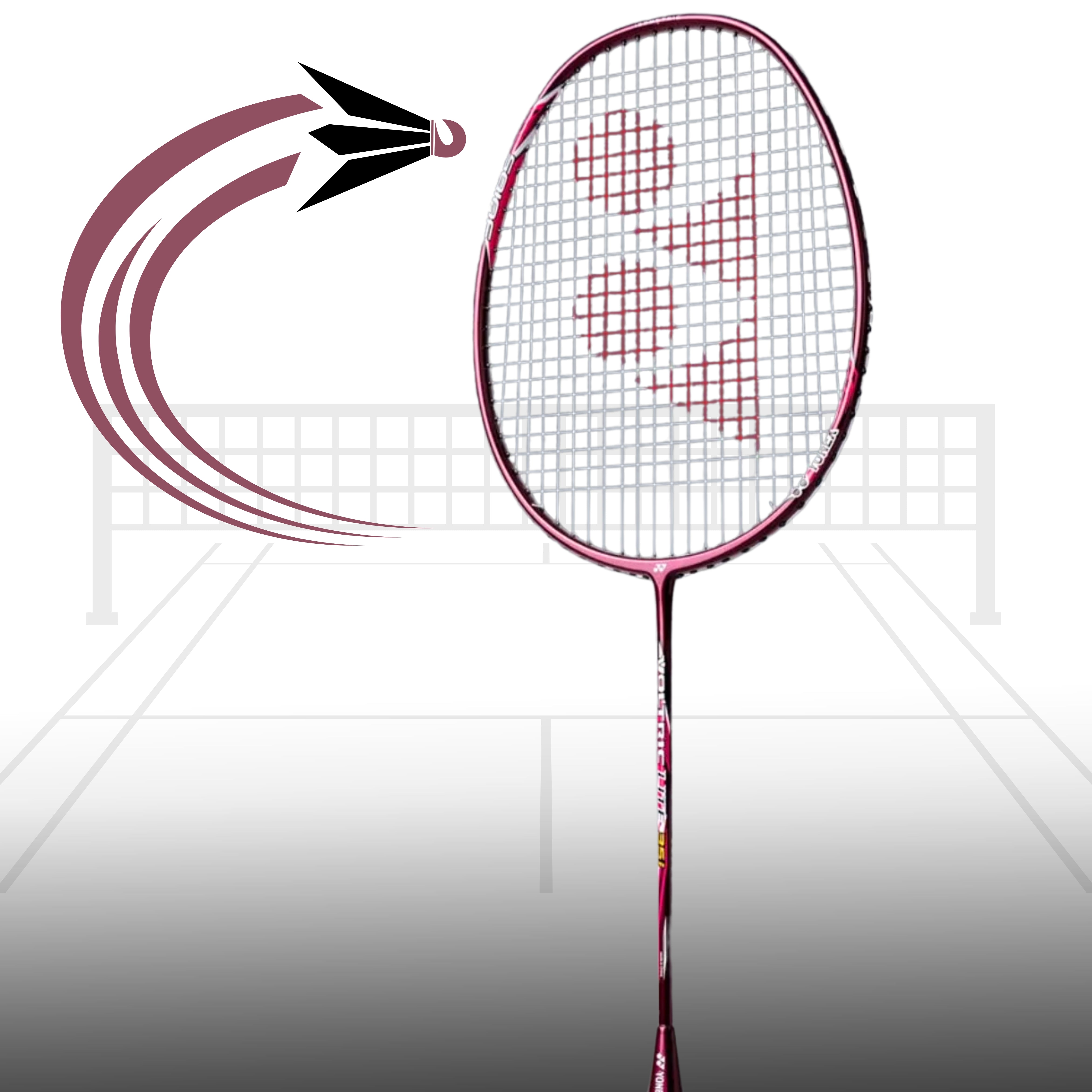 YONEX Voltric Lite 35i Badminton Racquet Max:30lbs (Wine Red) - Unstrung & Free Grip - badminton racquet at Add One