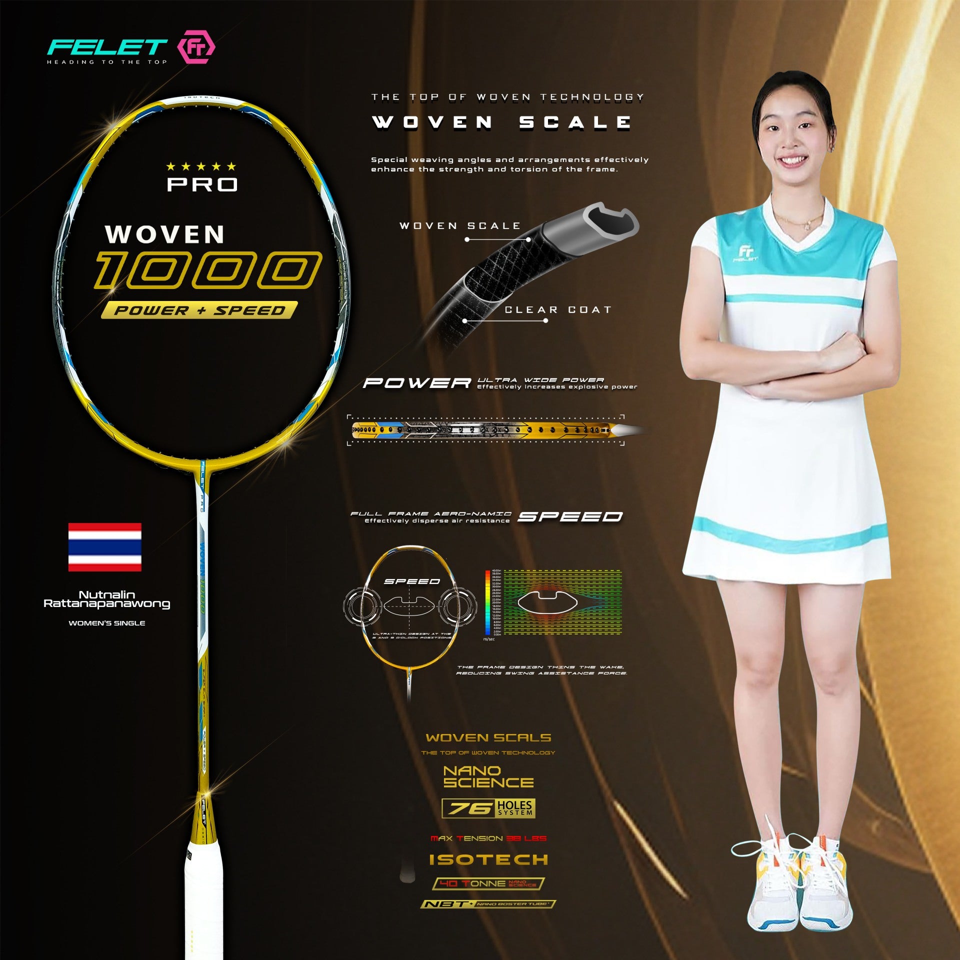Felet Woven 1000 (new 2025) Badminton Racket