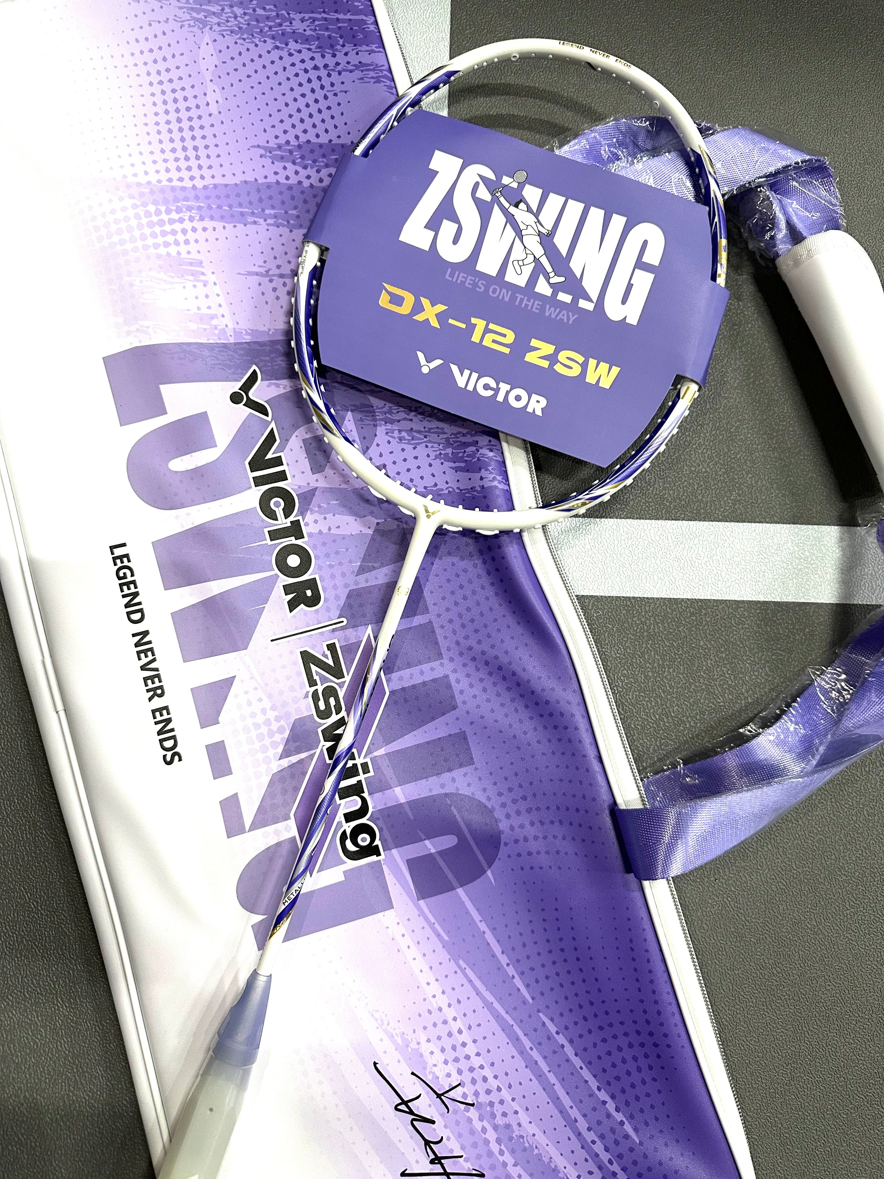 VICTOR DriveX 12 ZSW AJ Badminton Racquet Max:32lbs (White / Purple) - Unstrung