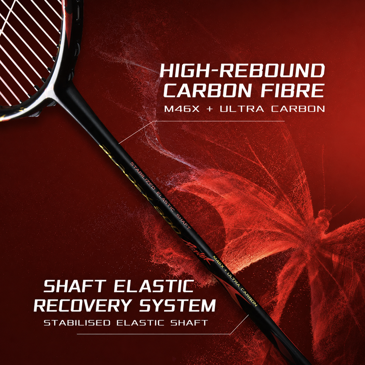 LI-NING BladeX 800 Power Badminton Racquet (Red) Used by Leo Rolly Carnando - Indonesia Player - Unstrung