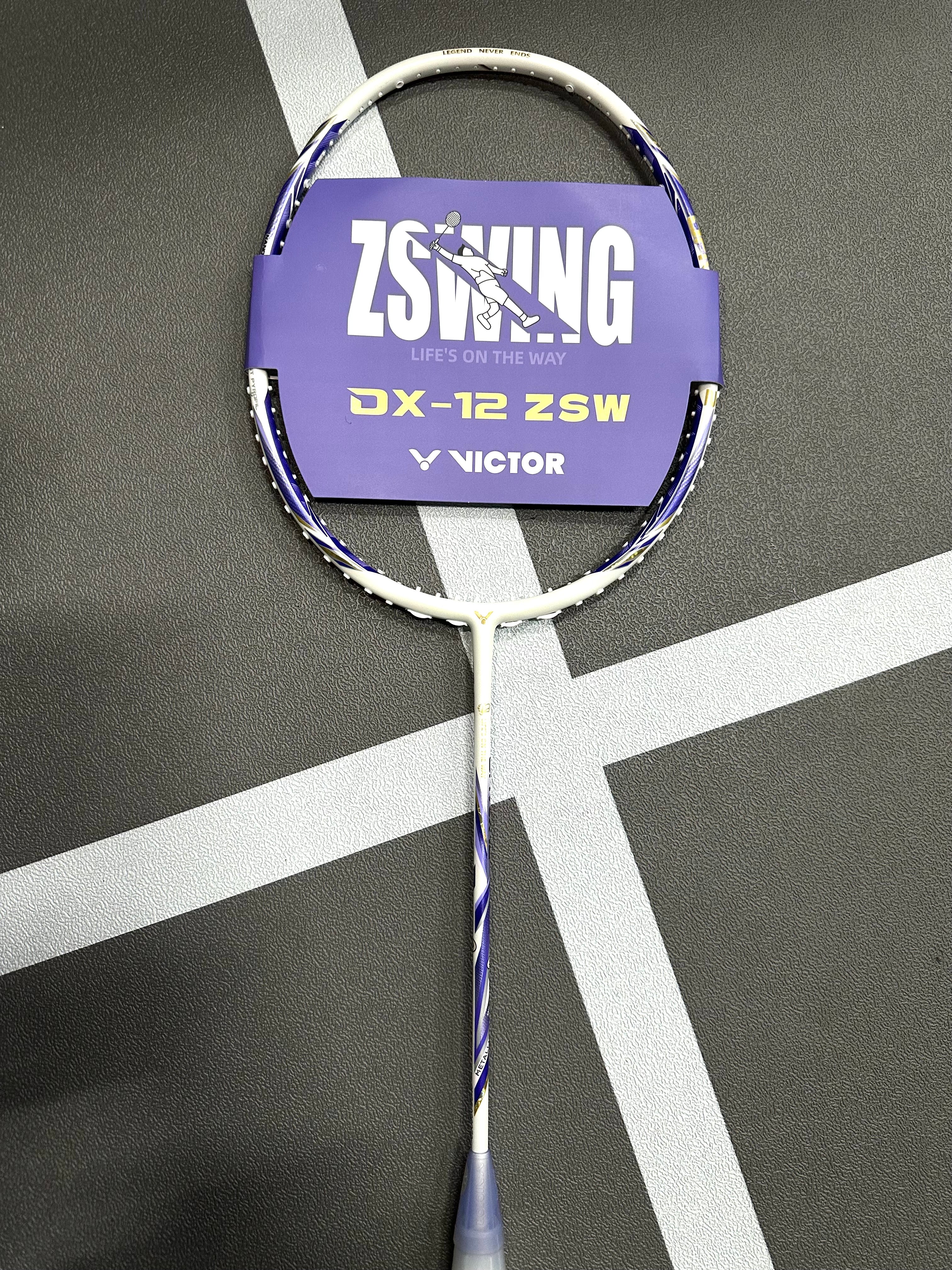VICTOR DriveX 12 ZSW AJ Badminton Racquet Max:32lbs (White / Purple) - Unstrung