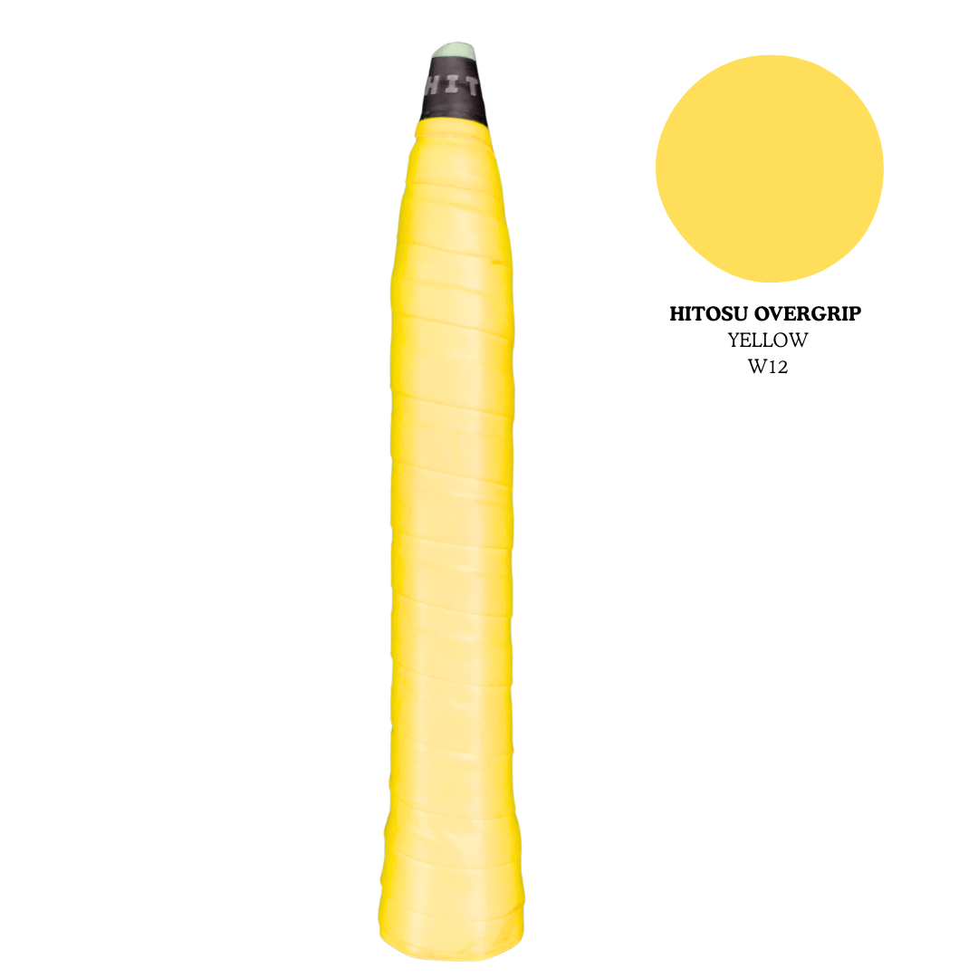 Hitosu yellow overgrip tacky grip sticky grip long-lasting grip.