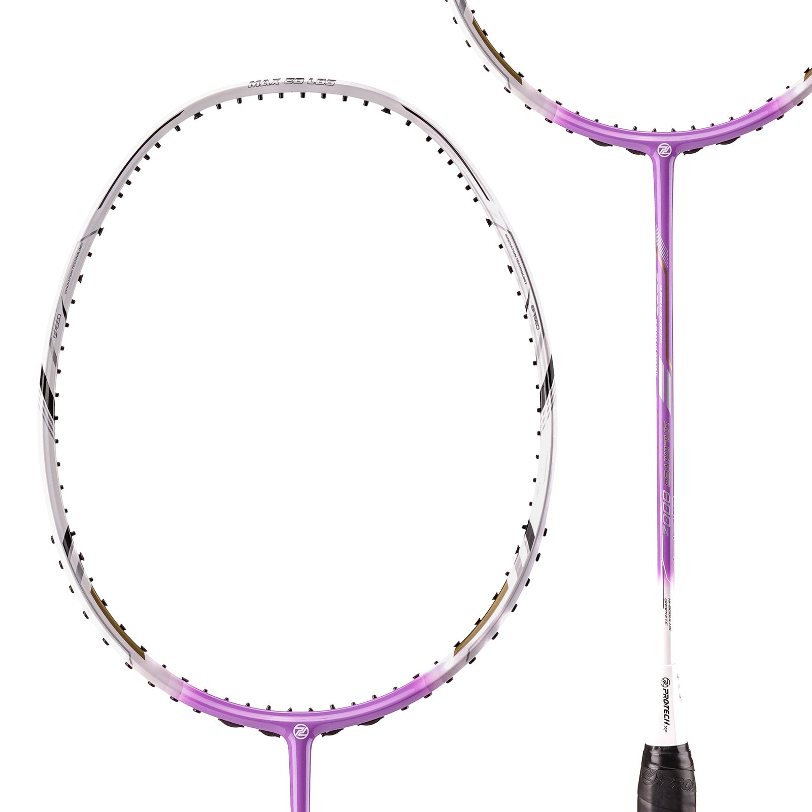 PROTECH Unlimited 800Z XP CONTROL Badminton Racquet (Purple / White) - Unstrung & Free Grip - badminton racquet at Add One