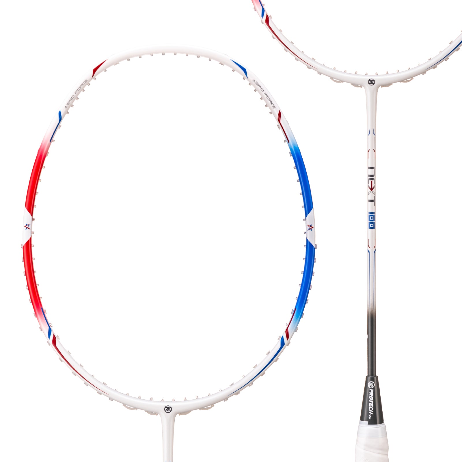 PROTECH Next 100 CONTROL Badminton Racquet Max:32lbs (Black / Red) - Unstrung & Free Grip - badminton racquet at Add One