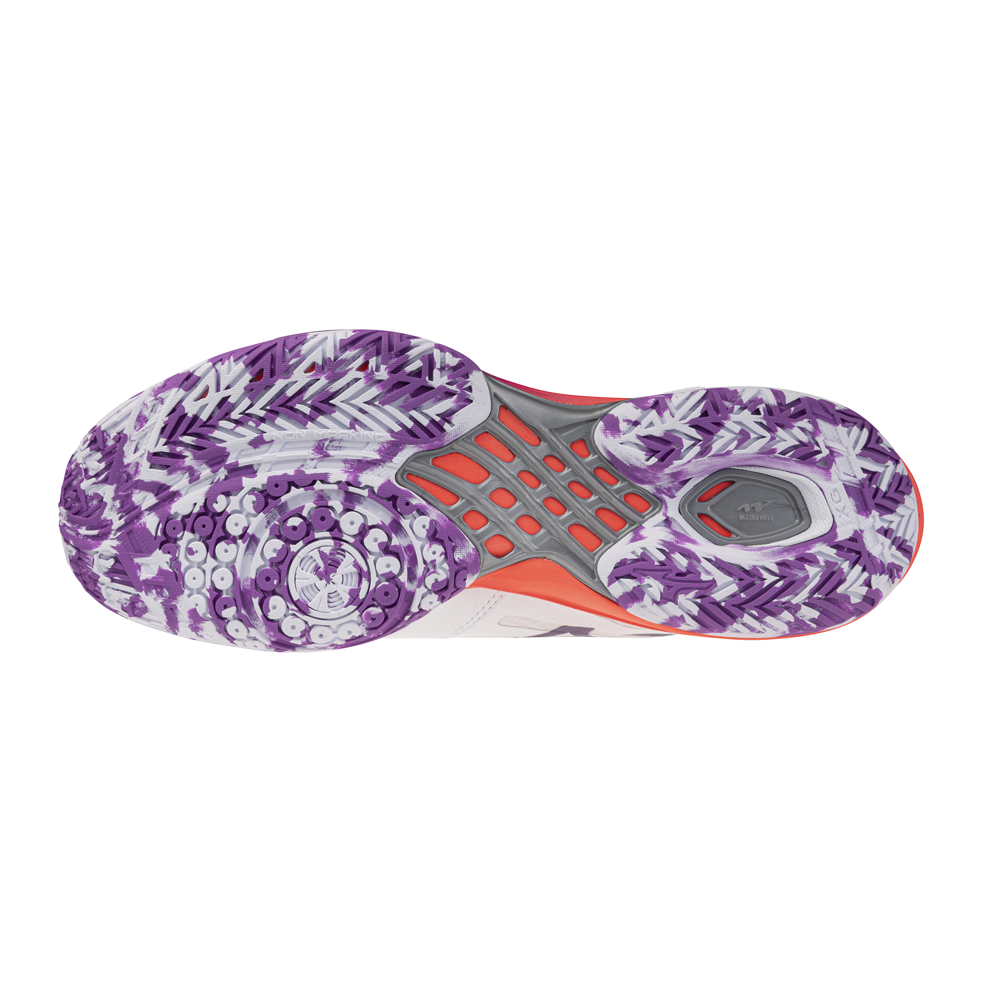 Mizuno Wave Claw 4 (WIDE) Badminton Shoes - White/Lava Orange/Dahlia