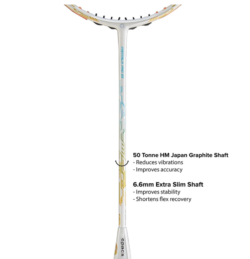 Apacs Fantala Pro 101  (White or Black) ( up to 38lbs)- Pro Badminton Racket