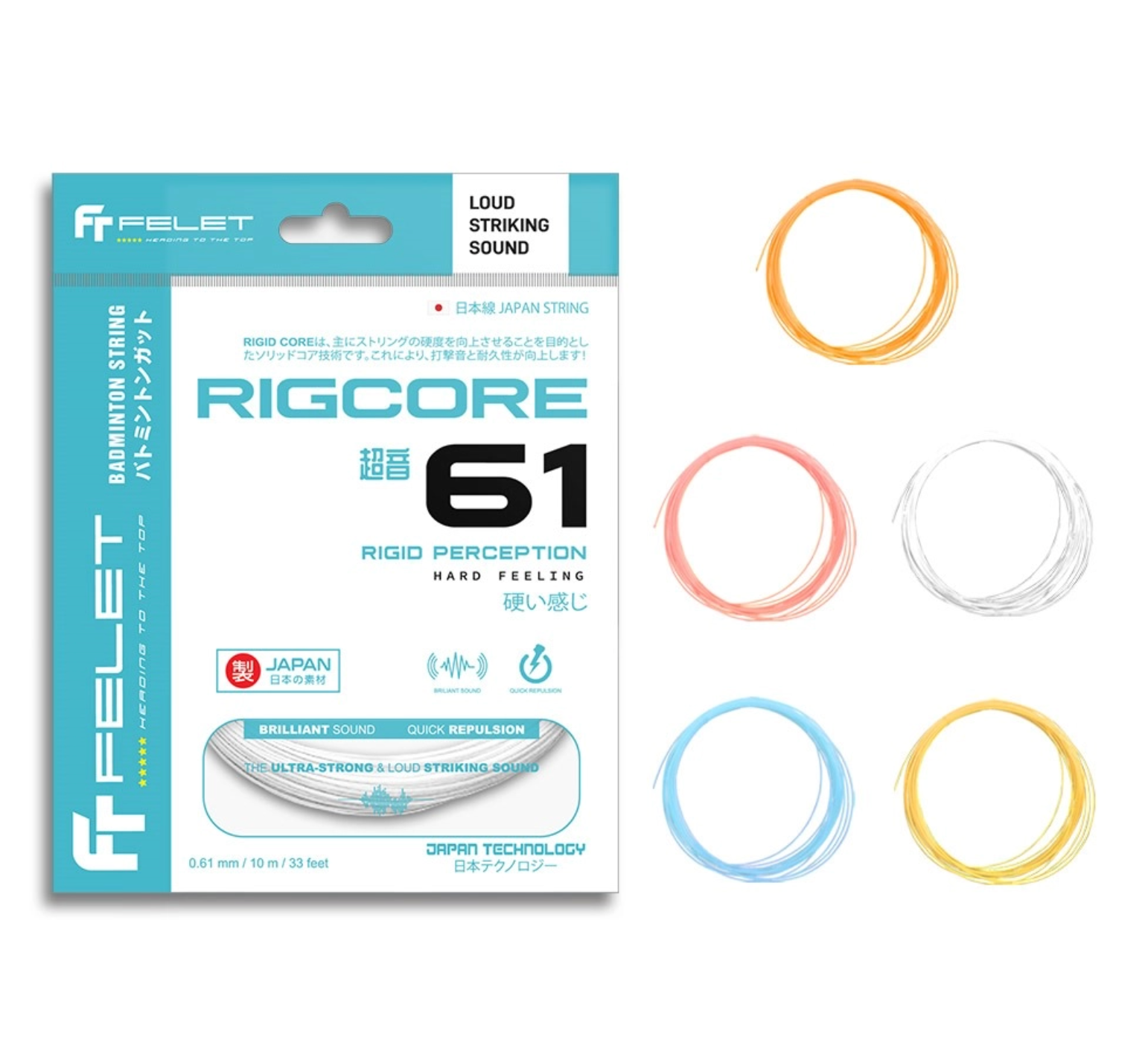 Badminton Strings Made in Japan - Felet RIGCORE 61 (0.61mm)