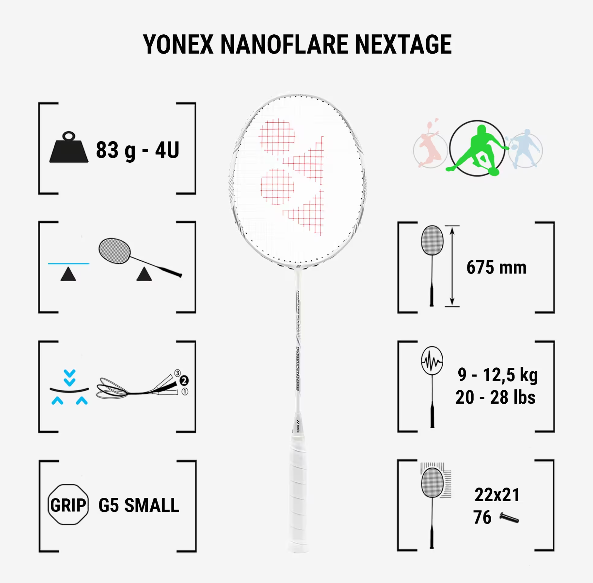 Yonex Nanoflare Nextage (4u) (White) Badminton Racquet