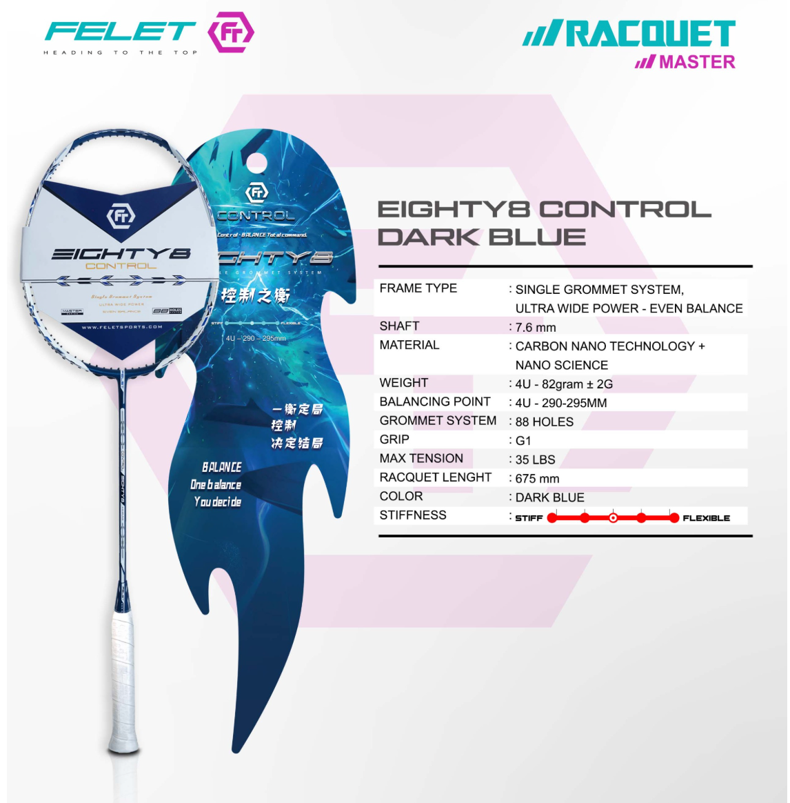 Felet Eighty 8 / 88 Balance ( up to 35lbs) Blue/White