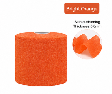 Orange Cushion Badminton Racket Grip Cushion Wrap Tennis Racquet Shock Absorbing PU Sponge Priming Film Pre-Wrap Sports Tape for Elbow Knees Ankles
