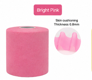 Pink Cushion Badminton Racket Grip Cushion Wrap Tennis Racquet Shock Absorbing PU Sponge Priming Film Pre-Wrap Sports Tape for Elbow Knees Ankles