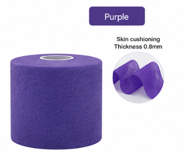 Purple Cushion Badminton Racket Grip Cushion Wrap Tennis Racquet Shock Absorbing PU Sponge Priming Film Pre-Wrap Sports Tape for Elbow Knees Ankles