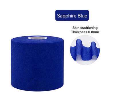 Sapphire blue Cushion Badminton Racket Grip Cushion Wrap Tennis Racquet Shock Absorbing PU Sponge Priming Film Pre-Wrap Sports Tape for Elbow Knees Ankles
