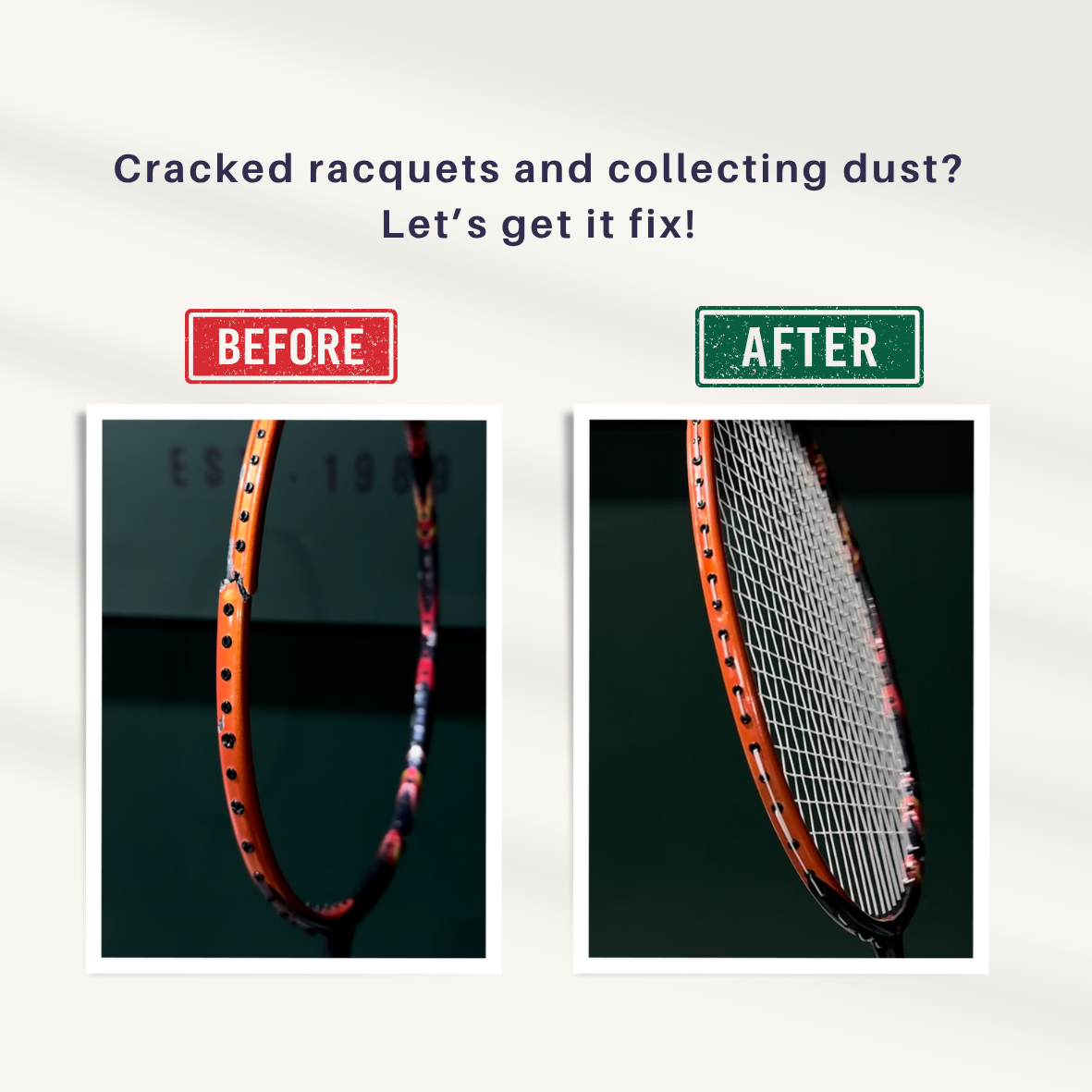 Racquet Repair Photo Review