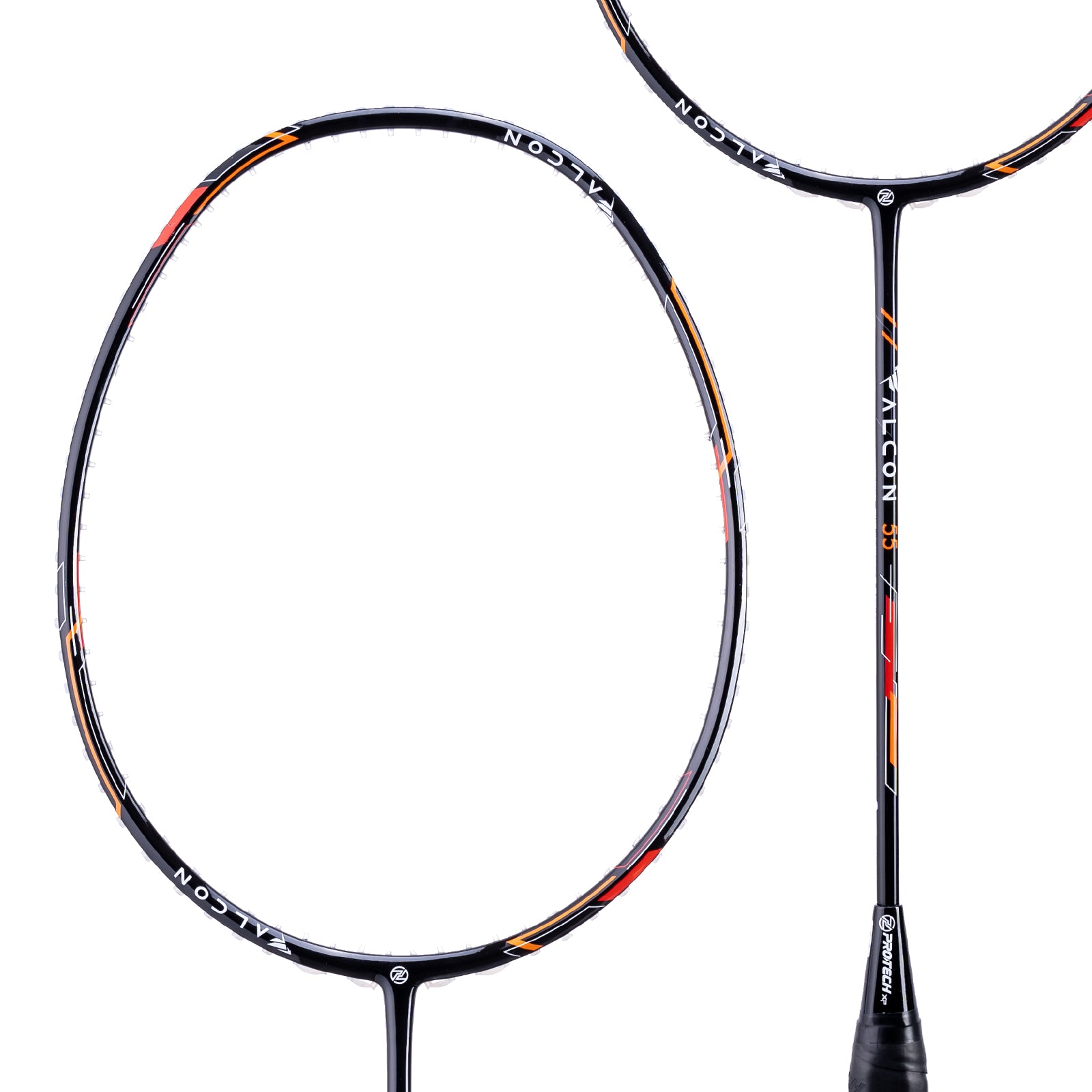 PROTECH Falcon 55 CONTROL Badminton Racquet Max:32lbs (Black / Red) - Unstrung & Free Grip - badminton racquet at Add One