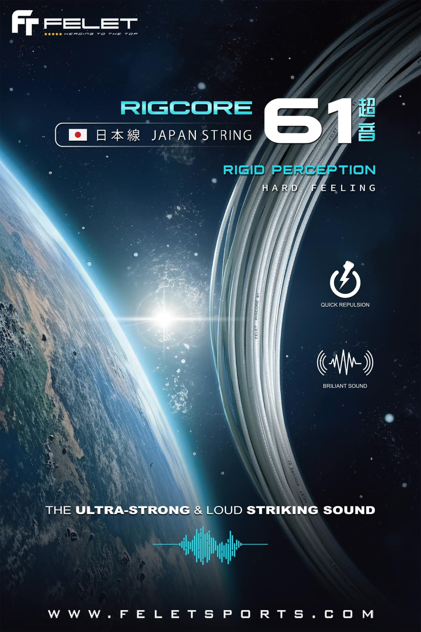Badminton Strings - 🇯🇵 Felet RIGCORE 61  White (0.61mm) (Copy)