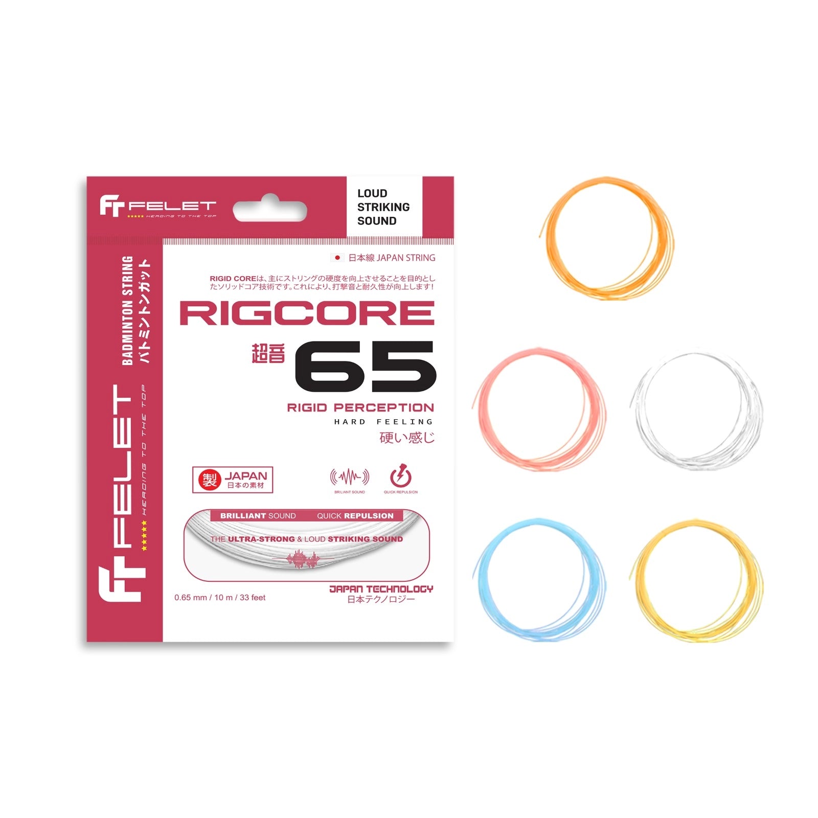Badminton Strings Made In Japan - Felet RIGCORE 65 (0.65mm)